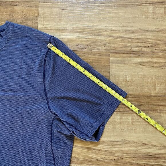 Lululemon Men’s XL Blue All Terrain Short Sleeve Shirt Reflective Vented Gym Run - Picture 8 of 15